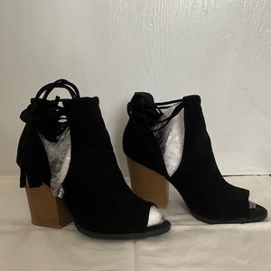 Black Open-toed Booties